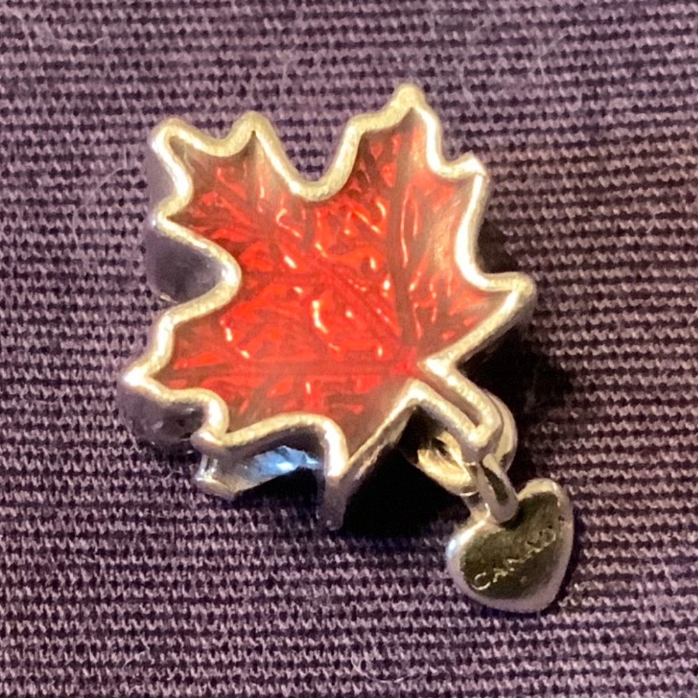Pandora Sterling Silver ‘Canada Red Maple Leaf’ Bracelet Charm